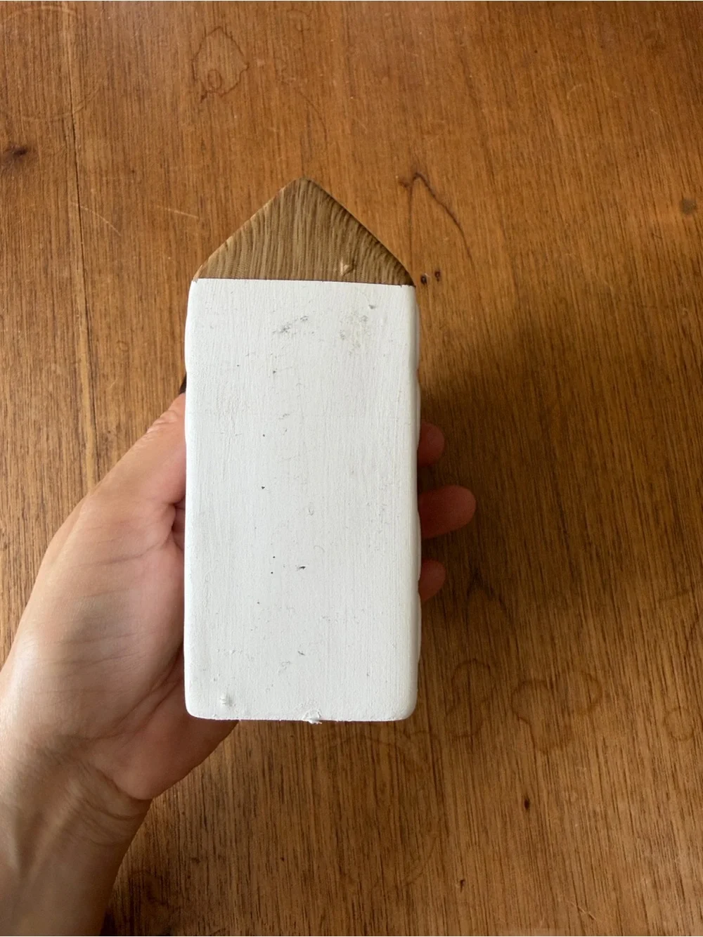 White Christmas Ceramic Decorative Houses with Wood Tops